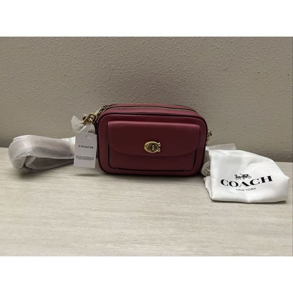 COACH Colorblock Leather Willow Camera Bag, Rouge Multi - Picture 1 of 14